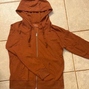 Time and Tru Rust Zip-Up Hoodie